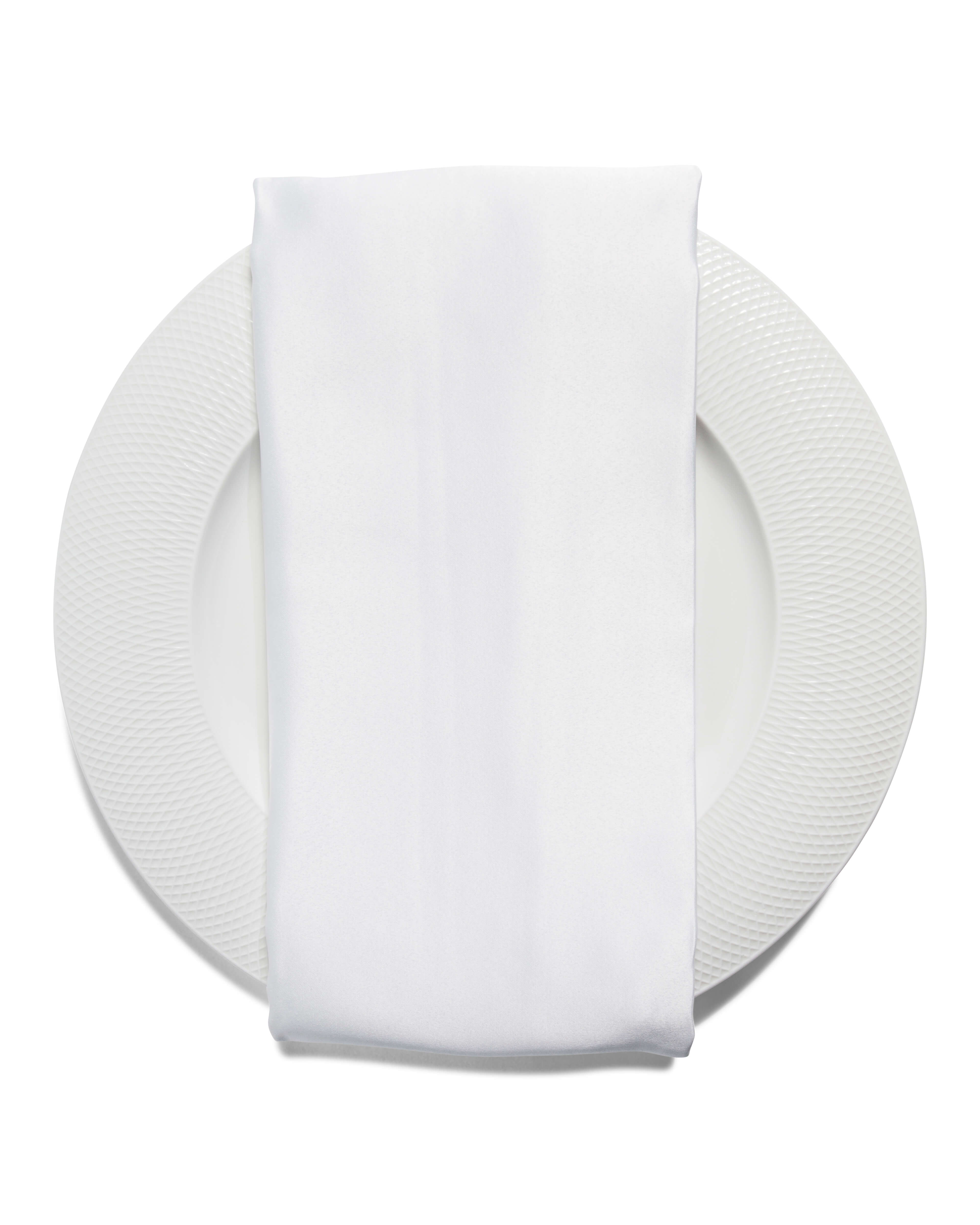 White Matte Satin Napkin Carolina's Luxury Event Rentals